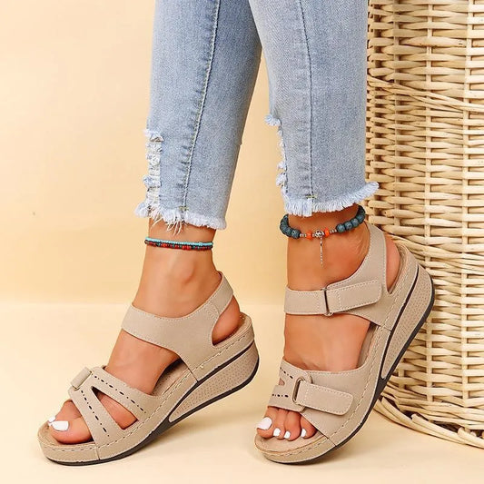 Women Soft Comfortable Stitching Sandals Open Toe