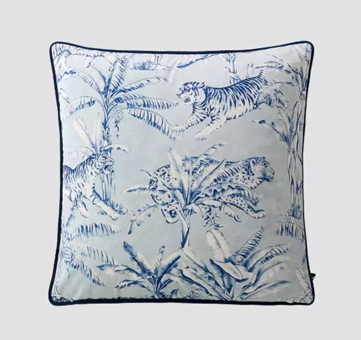 Home Gorgeous Cushion Cover Oriental Mystical Animals Print Ancient Style Decorative Pillow Case 50x50cm