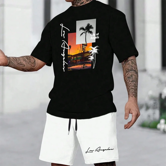 Men's Trendy Beach T-Shirt & Short Comfortable Set