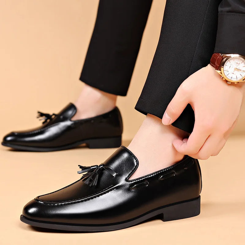 Men's Dress Leather Shoes Pointed Toe Business Casual