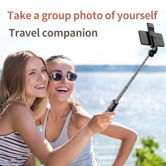 Wireless Bluetooth Selfie Stick Mobile Phone Holder Retractable Portable Mini Tripod With Fill Light Remote Shutter