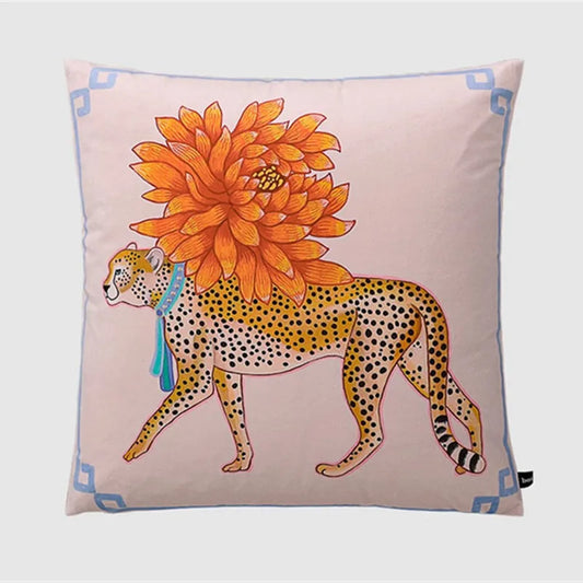 Home Gorgeous Cushion Cover Oriental Mystical Animals Print Ancient Style Decorative Pillow Case 50x50cm