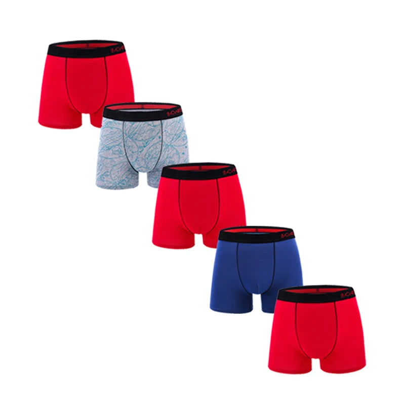 5Pcs Men's Cotton Underwear Short Boxers