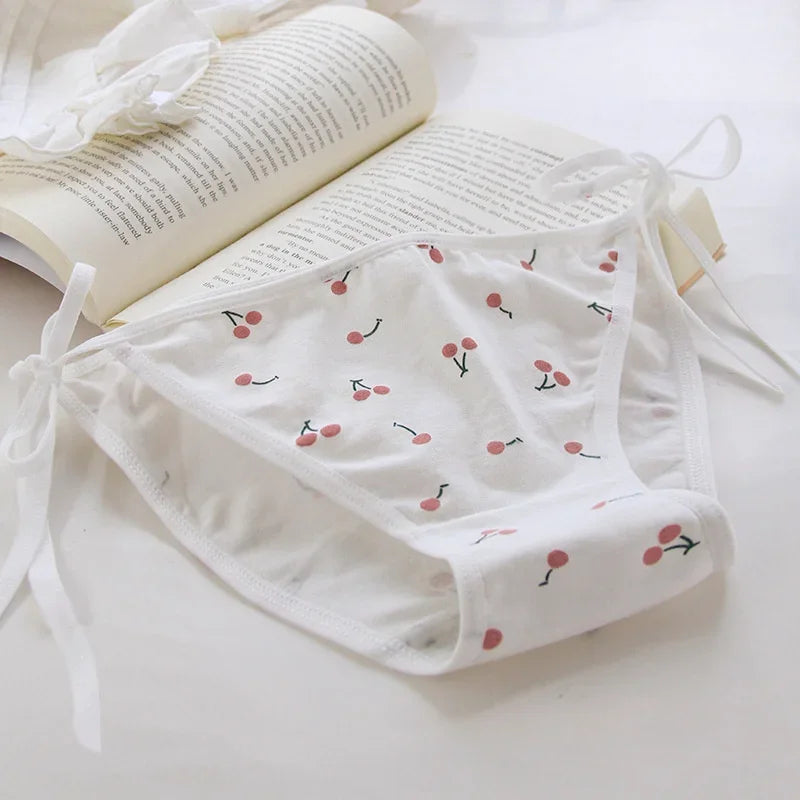 Women Funny Cotton Panties Hollow Out Seamless Briefs