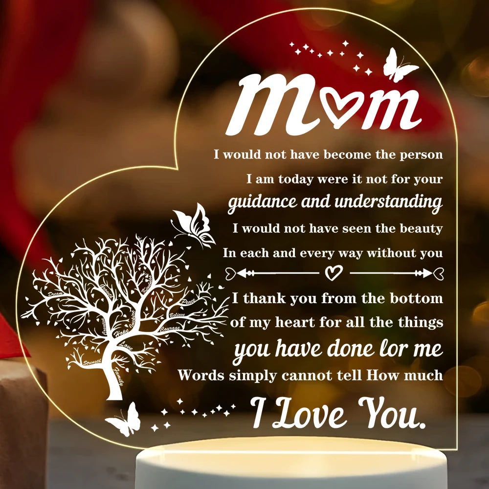 Transparent Acrylic Heart Gift Mom or Special Occasion