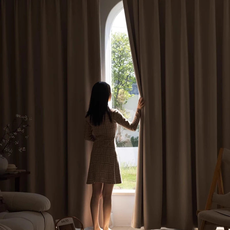 Super Soft Chenille High Blackout Curtains for Bedroom Living Room Romantic Colors Three-dimensional Texture Customize