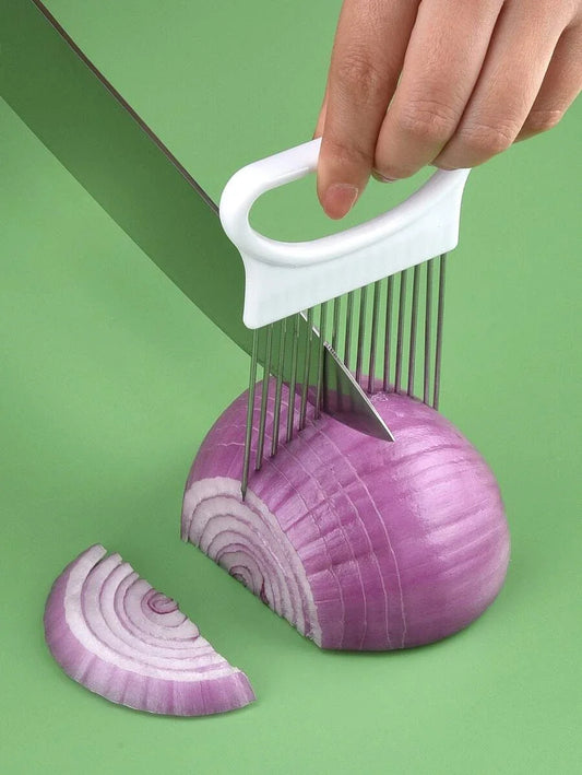 Effortlessly Slice Onions Slicer Holder Kitchen Stainless Steel