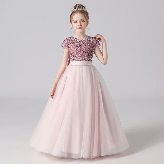 Elegant Girls Long Sequin Princess Dresses