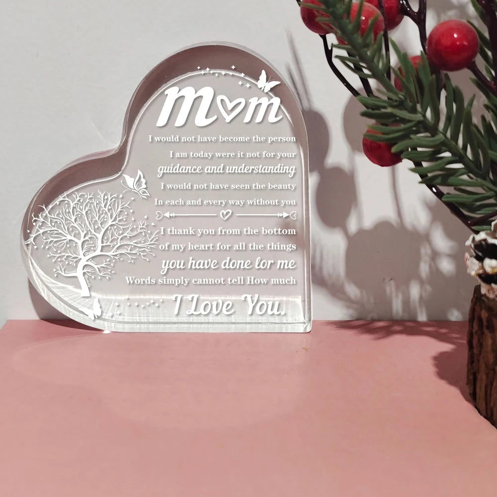 Transparent Acrylic Heart Gift Mom or Special Occasion