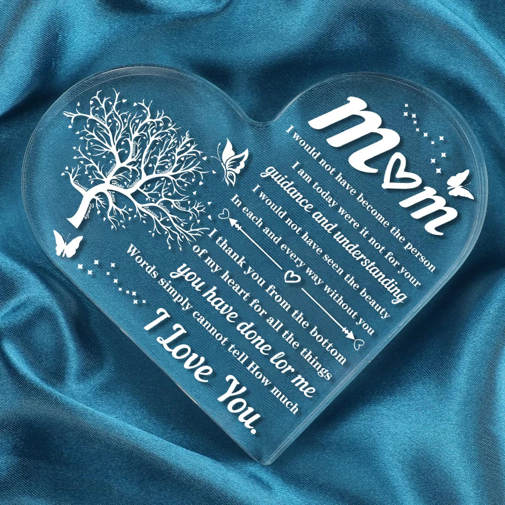 Transparent Acrylic Heart Gift Mom or Special Occasion