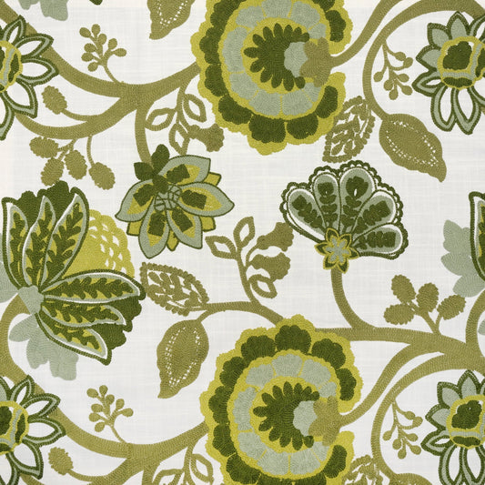 SECRET GARDEN - CREWEL EMBROIDERY FABRIC, PERFECT FOR CURTAINS and DRAPERIES