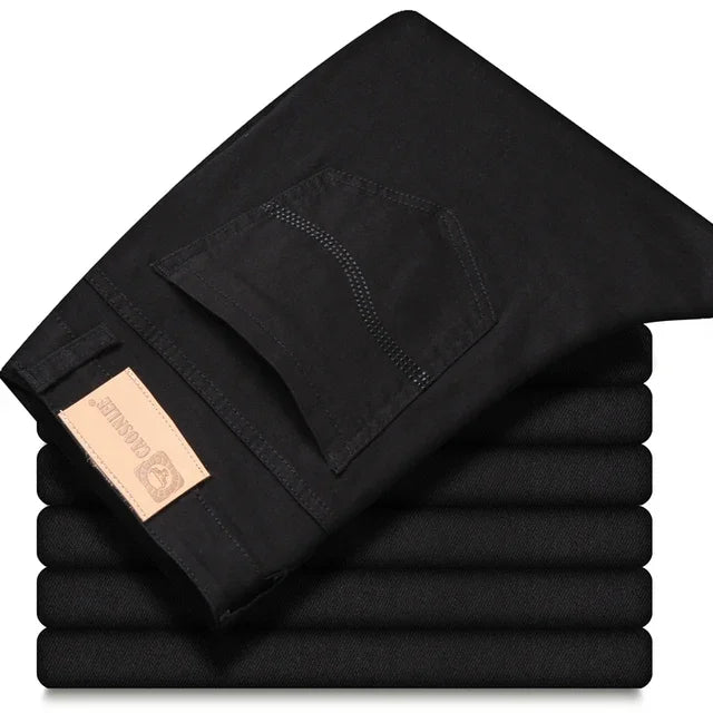 Men's Fashion Casual Classic Style Jeans Straight Fit Soft Trousers