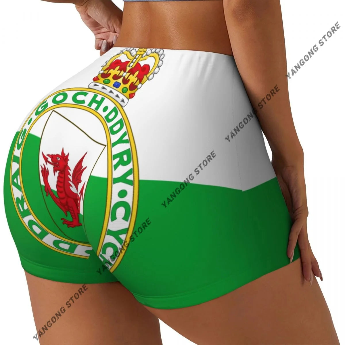 Women Flag of Wales Sportswear Yoga Short Pants