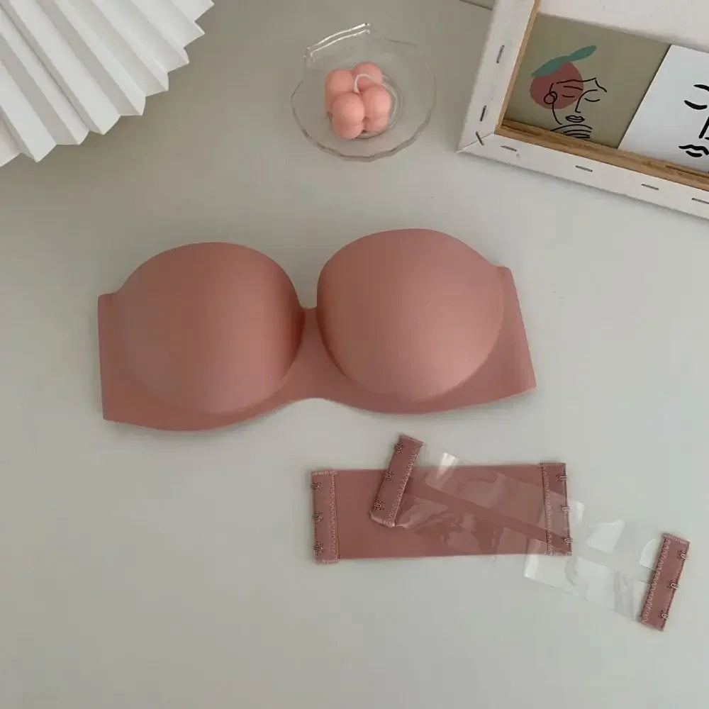 Women Push Up Invisible Bras Strapless Seamless