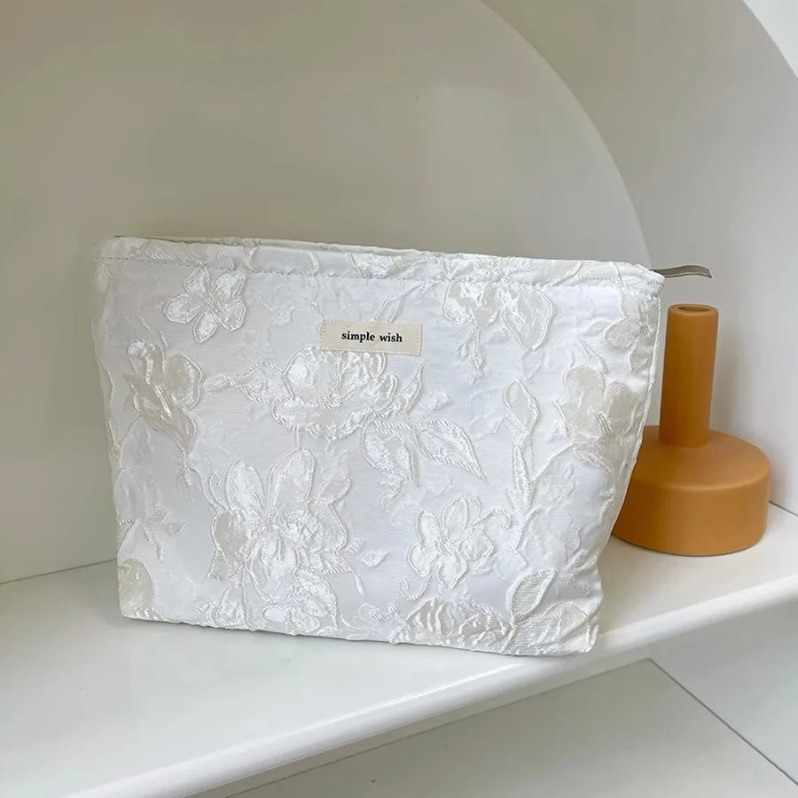 Fashion Floral Print Zipper Cosmetic Bag Travel Essentials Organizer Makeup Toiletry Pouch Portable Women's Makeup Bag