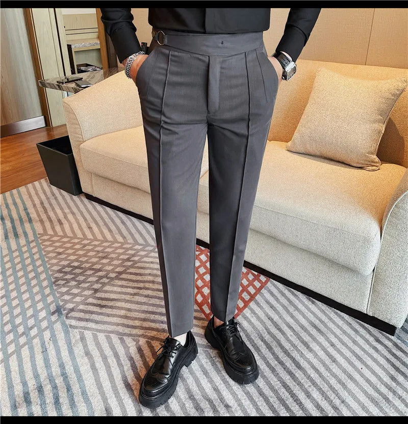 Men's High Waist Suit Pants