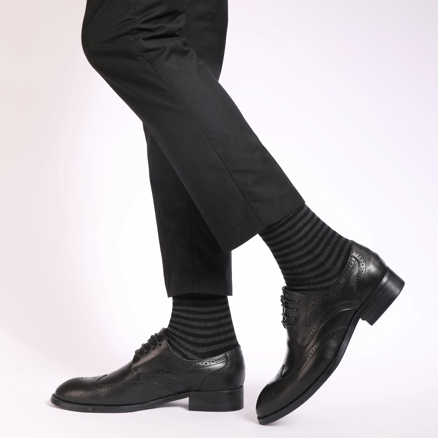 5 Pairs Men's Dress Socks High Quality Combed Cool Breathable Cotton Crew Socks Plus Size