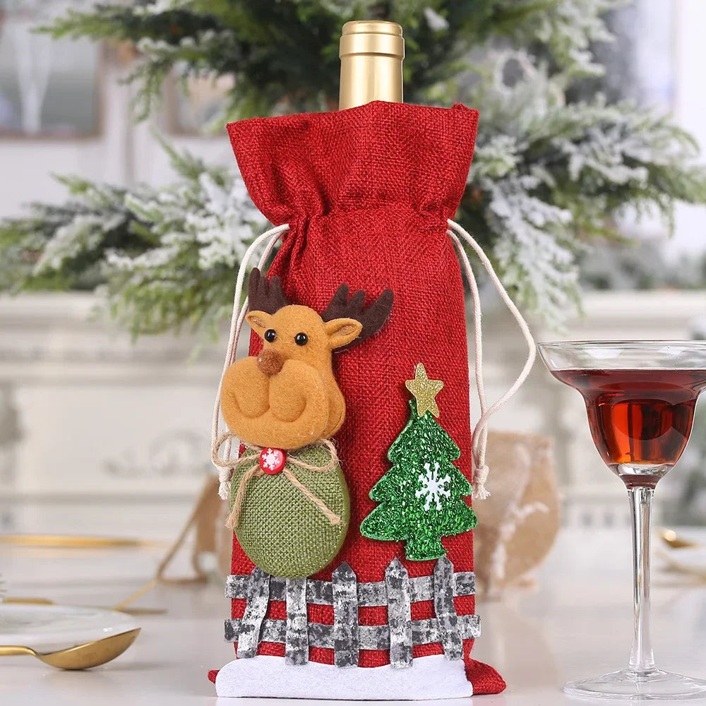 Christmas Wine Bottle Decoration