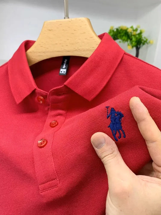 100% Cotton Breathable Short Sleeve Men's T-shirts Men Luxury Embroidery Relaxed POLO Shirt