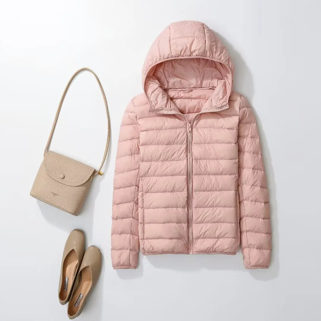 Women Ultra Lightweight Travel Packable Hooded Down Coats Plus Size 5XL 6XL 7XL