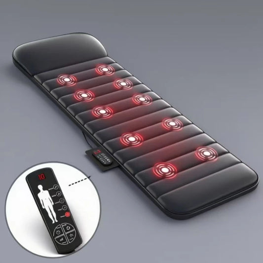 Electric Massage Mattress Full Body with Heating Kneading Vibrating Neck Back Relaxation With Hand Control