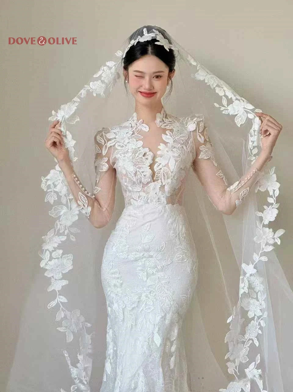 3m Lace Wedding Veils One Layer with Comb Cathedral Length Bride Accessories Women Bridal Headpiece