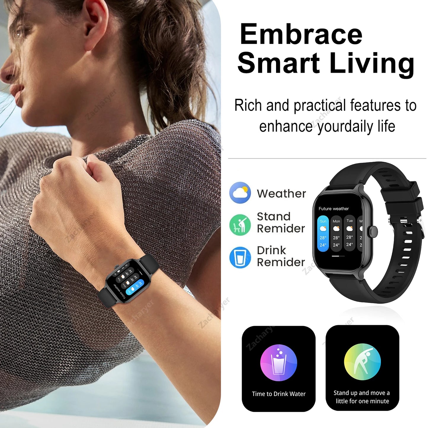 Smart watch full touch screen, sports watch.