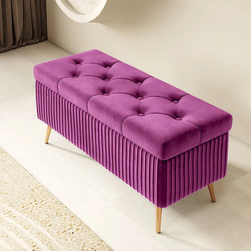 Luxury Nordic Fabric Ottomans long Sofa Bench with Storage