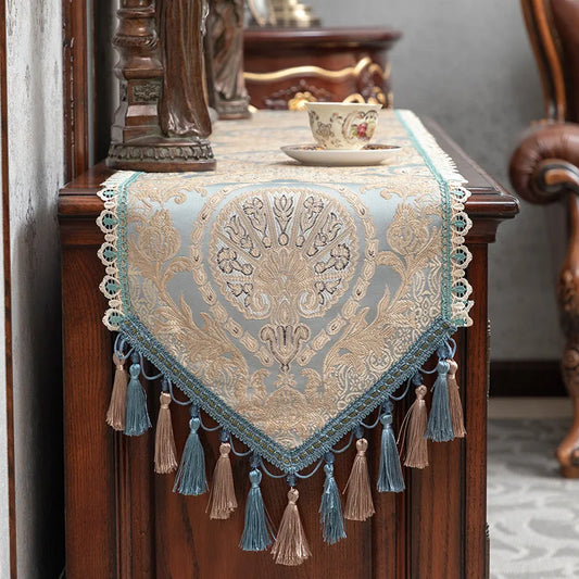 European Luxury Table Runner Multi Tassels Decor