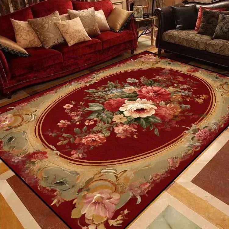 Luxury European Floral Carpets for Living Room Bedroom Carpet Home