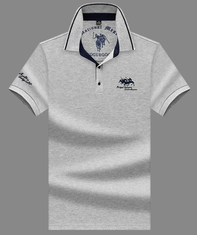 High Quality Men's Cotton Embroidered Summer Polo Shirt Short Sleeve T-shirt