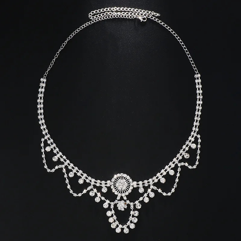 Vintage Rhinestone Head Chain Forehead Headband Indian African Bohemian Hair Accessories Crystal Fringe Tiara Headdress