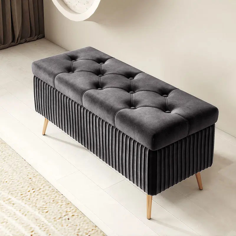 Luxury Nordic Fabric Ottomans long Sofa Bench with Storage
