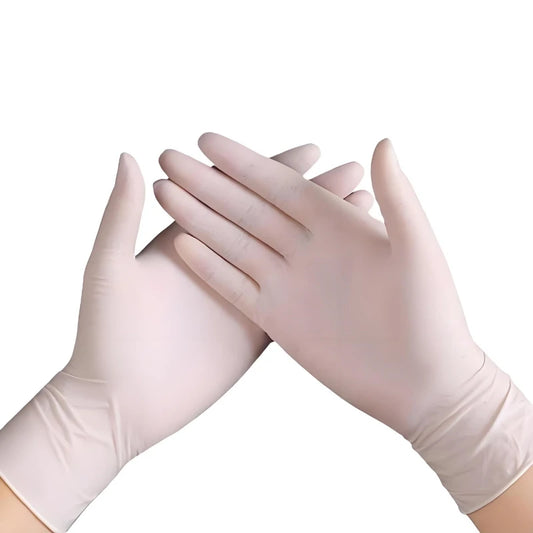 100/50/20PCS White Nitrile Gloves Disposable Waterproof Hair Care Tattoos Household Dishwashing Cleaning Tools