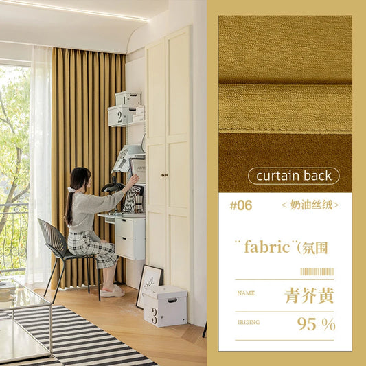 Super Soft Chenille High Blackout Curtains for Bedroom Living Room Romantic Colors Three-dimensional Texture Customize Size