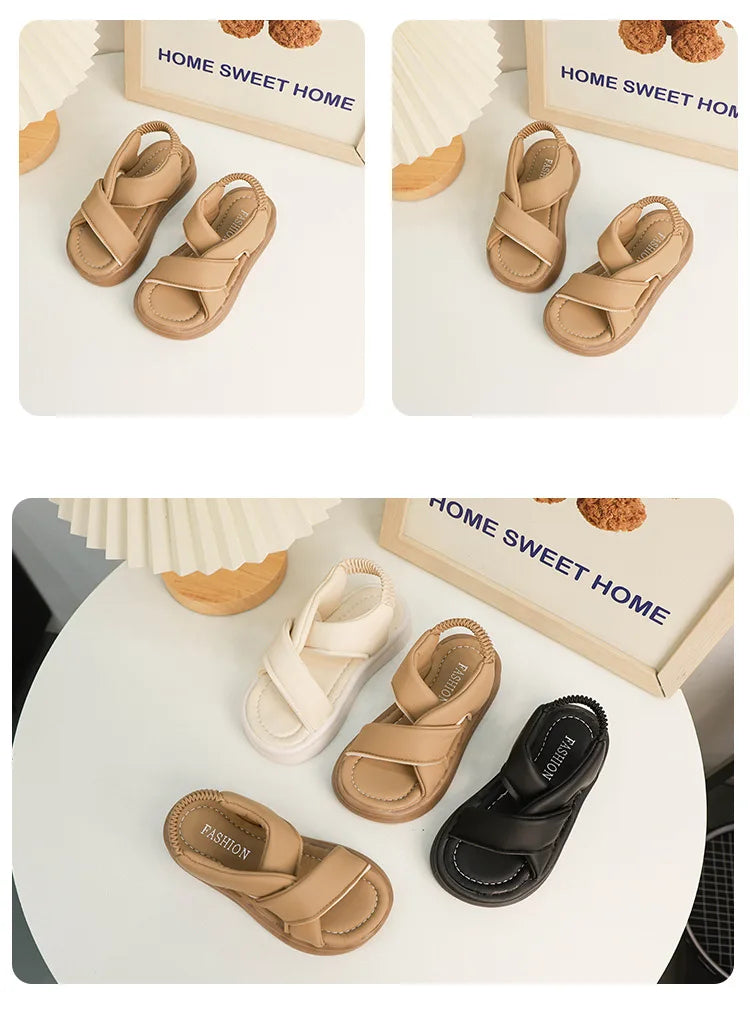 Girls Summer Beach Cross-tied Sandals