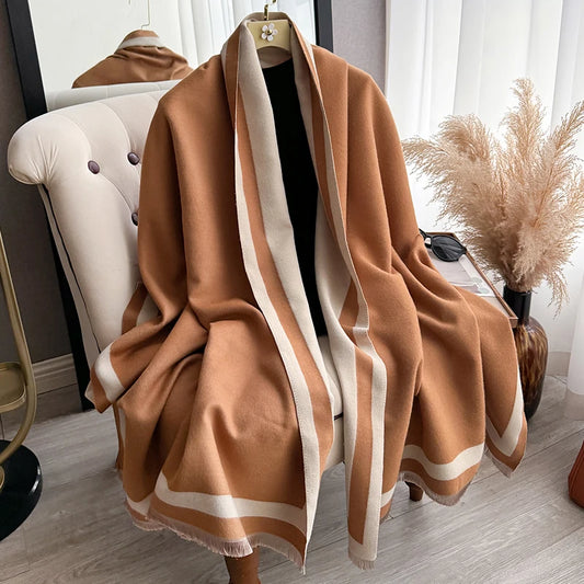 Warm Luxury Women Cashmere Scarf Shawl Wrap Plain color