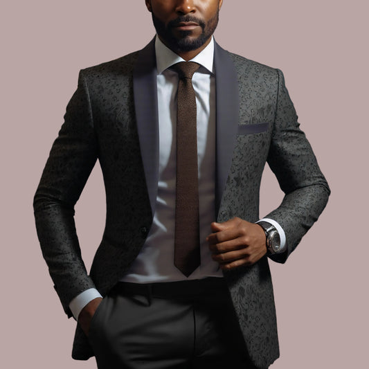 Men's Party Floral Paisley pattern tuxedo jacket, single-button dress suit jacket