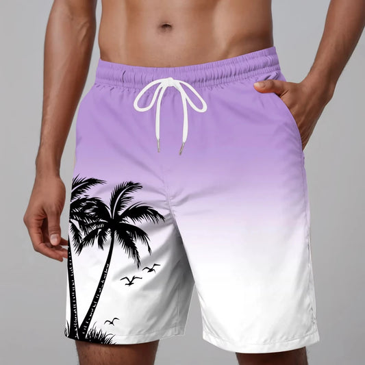 Summer Beach Swimming Trunks Lace Up Pocket Casual Shorts