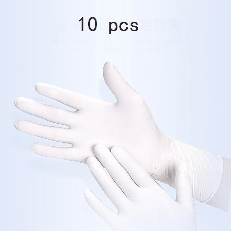 S/M/L/XL White Disposable Nitrile Gloves Latex Free Powder Free Waterproof Wear Resistant Gloves for  Dishwashing Gardeni