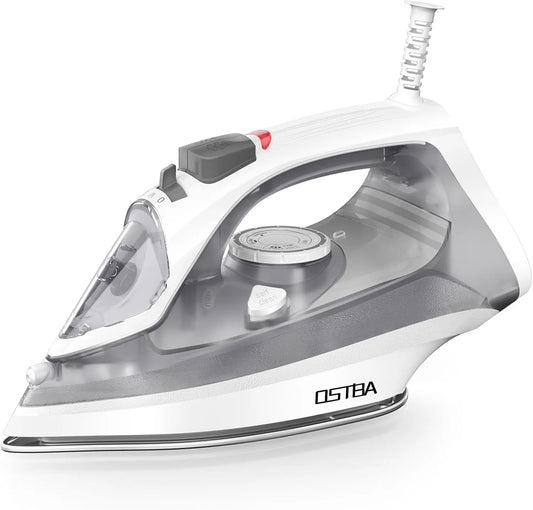 1600W Steam Iron with Rapid Heating, Nonstick Soleplate, Self-Cleaning, Anti-Limescale, Drip Stop, 300ml Tank