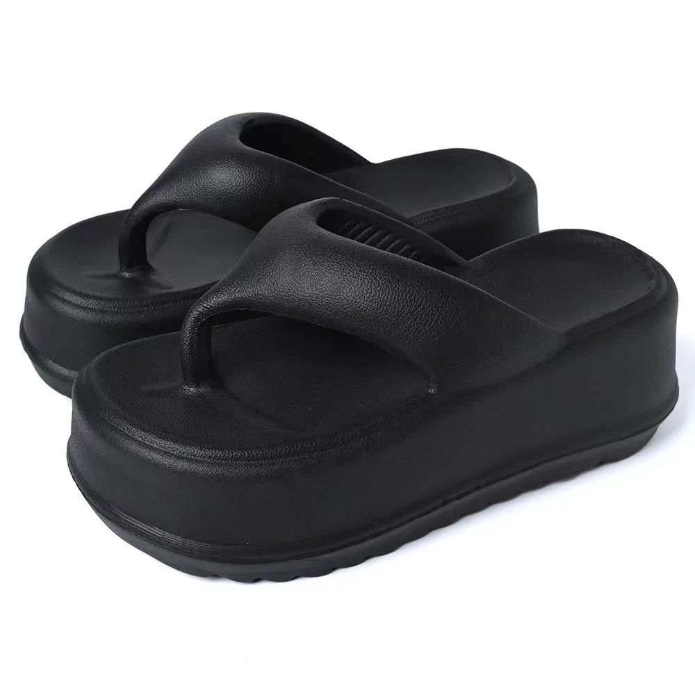 Women Bow Platform Flops Thick Sole Comfortable Sandals Slip-on