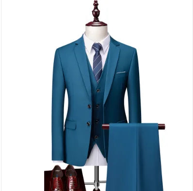 Men's 3 Piece Suit, Jacket Vest Trousers, Slim Fit Blazer Waistcoat Pants