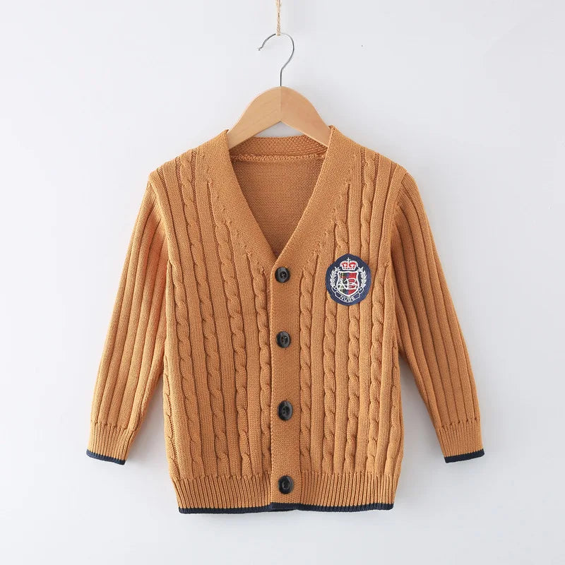 Boys Sweater Knitwear Long-Sleeve Cotton Cardigans
