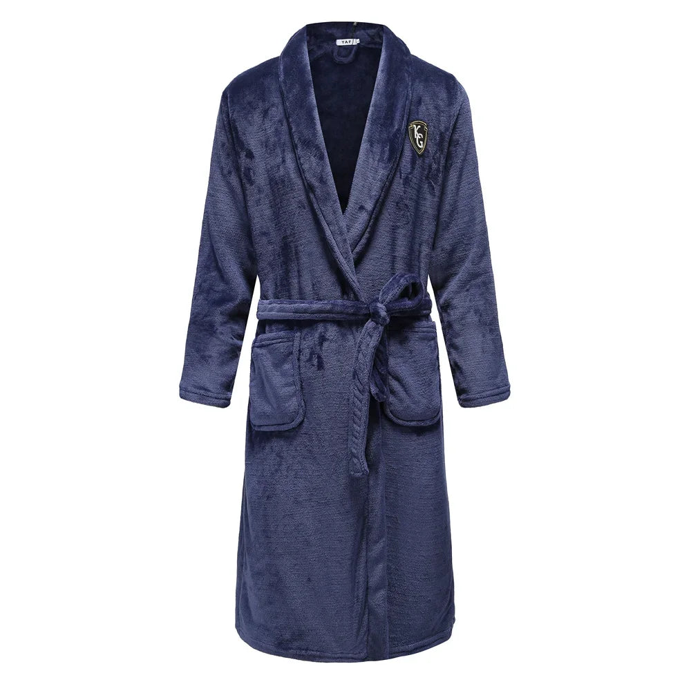 Thicken Warm Flannel Couple Robe Lounge Wear Winter Kimono Bathrobe Gown Sleepwear