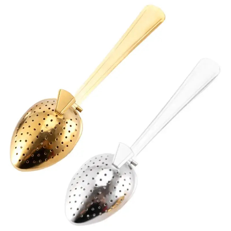 Stainless steel tea diffuser Round egg clip with Long Handle Tea Strainer Spoon Fine pore spacer for filtering tea and coffee