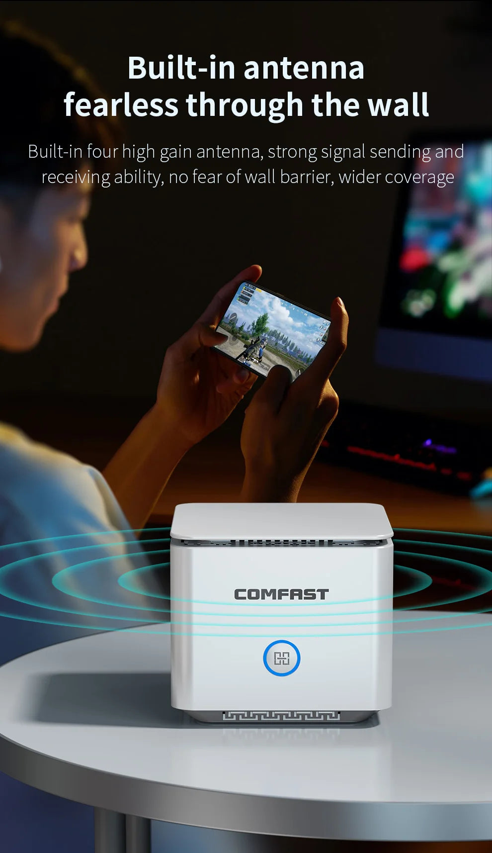 Comfast AC1200 Mesh WiFi System Whole Home Coverage Gigabit Wi-Fi Router Range Extender 4*5dbi Antena Mesh Network Booster 3Pack