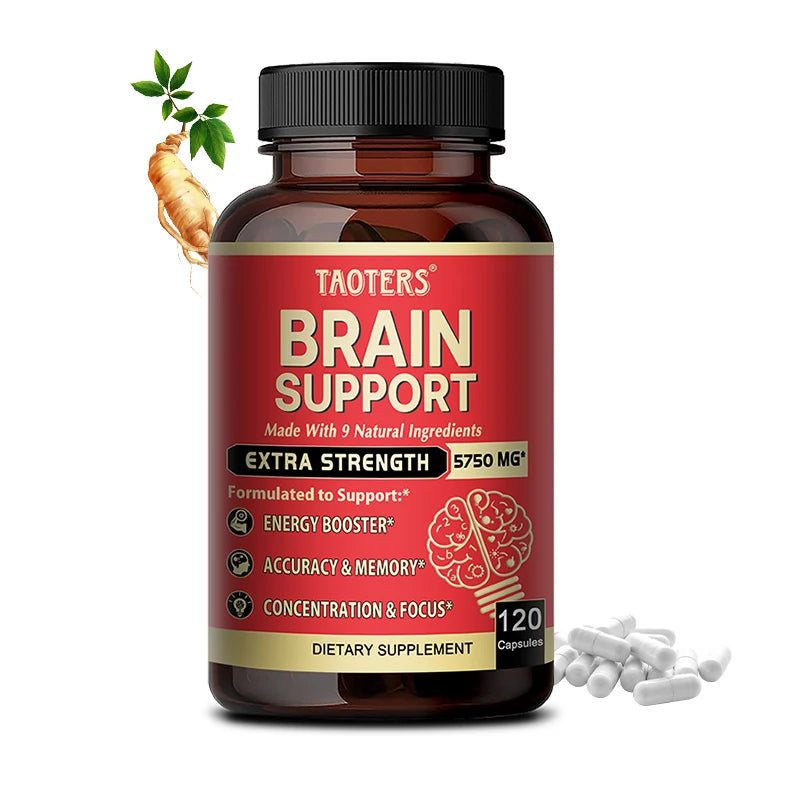 Ashwagandha+Ginkgo Biloba Root Extract Capsules, Improves Mood and Stress, Boosts Sleep and Energy, Helps Boost Memory and Focus