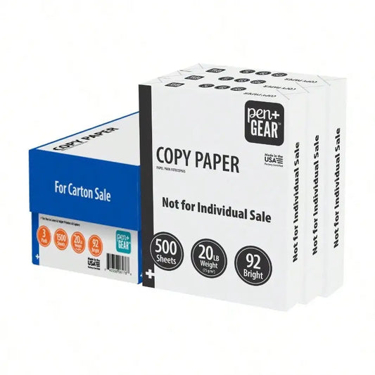 Copy Paper, 8.5" x 11", 92 Gloss, White, 20 lb