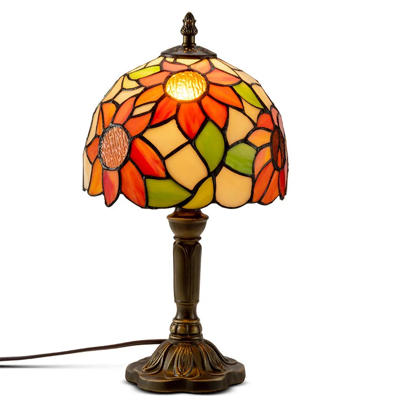 Mediterranean Baroque Retro Style Stained Colorful Handmade Glass Table Lamp E27